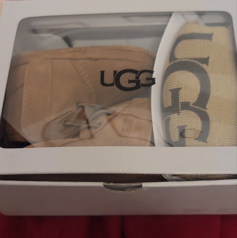 Ugg baby boots and beanie hat set